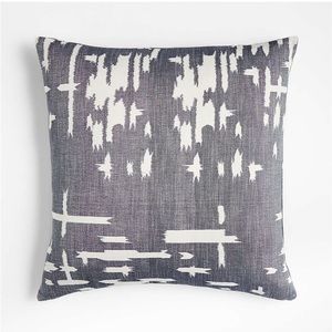 Crate & Barrel Taza 23” Ikat blue pillow cover
